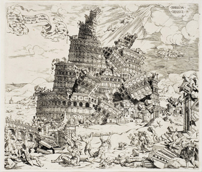 La destruction de la tour de Babel.  Cornelisz Anthonisz. (Amsterdam, vers 1505-1553). www.mini-site.louvre.fr